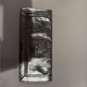 Tory Burch Metallic Silver Clutch